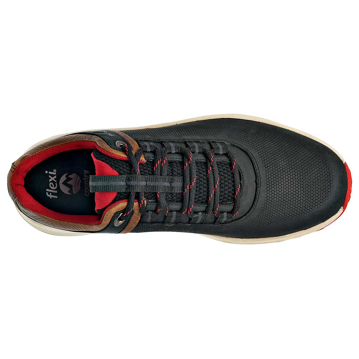 Tenis con cordones Exterior Piel Color Negro Con Cage Para Hombre De Flexi