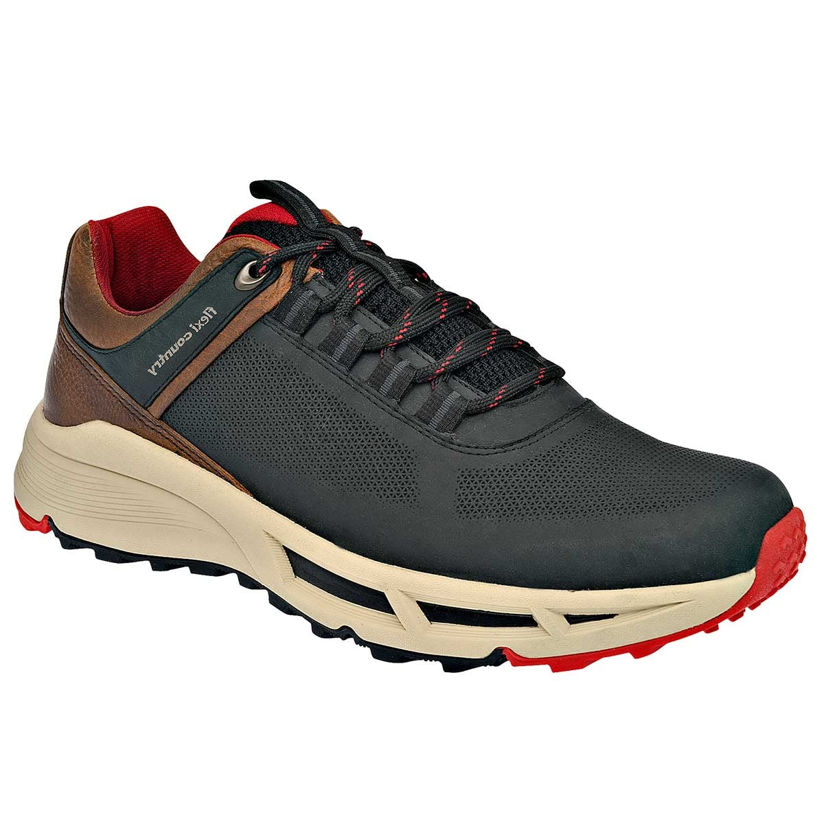 Tenis con cordones Exterior Piel Color Negro Con Cage Para Hombre De Flexi