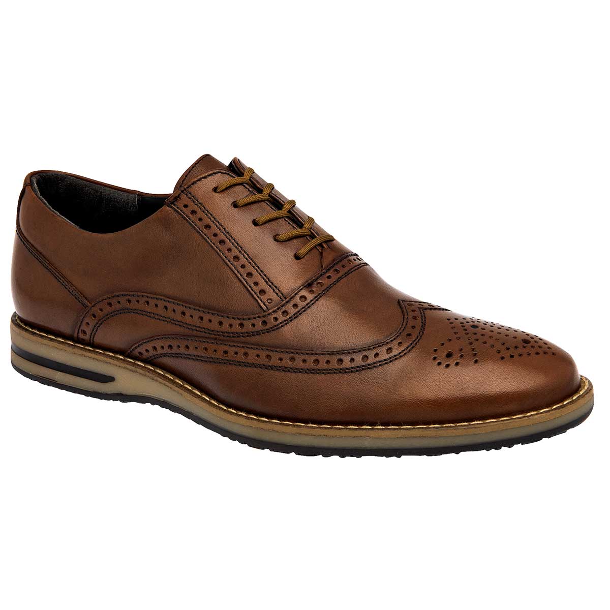 Oxfords Exterior Piel Color Café Para Hombre De Gino Cherruti