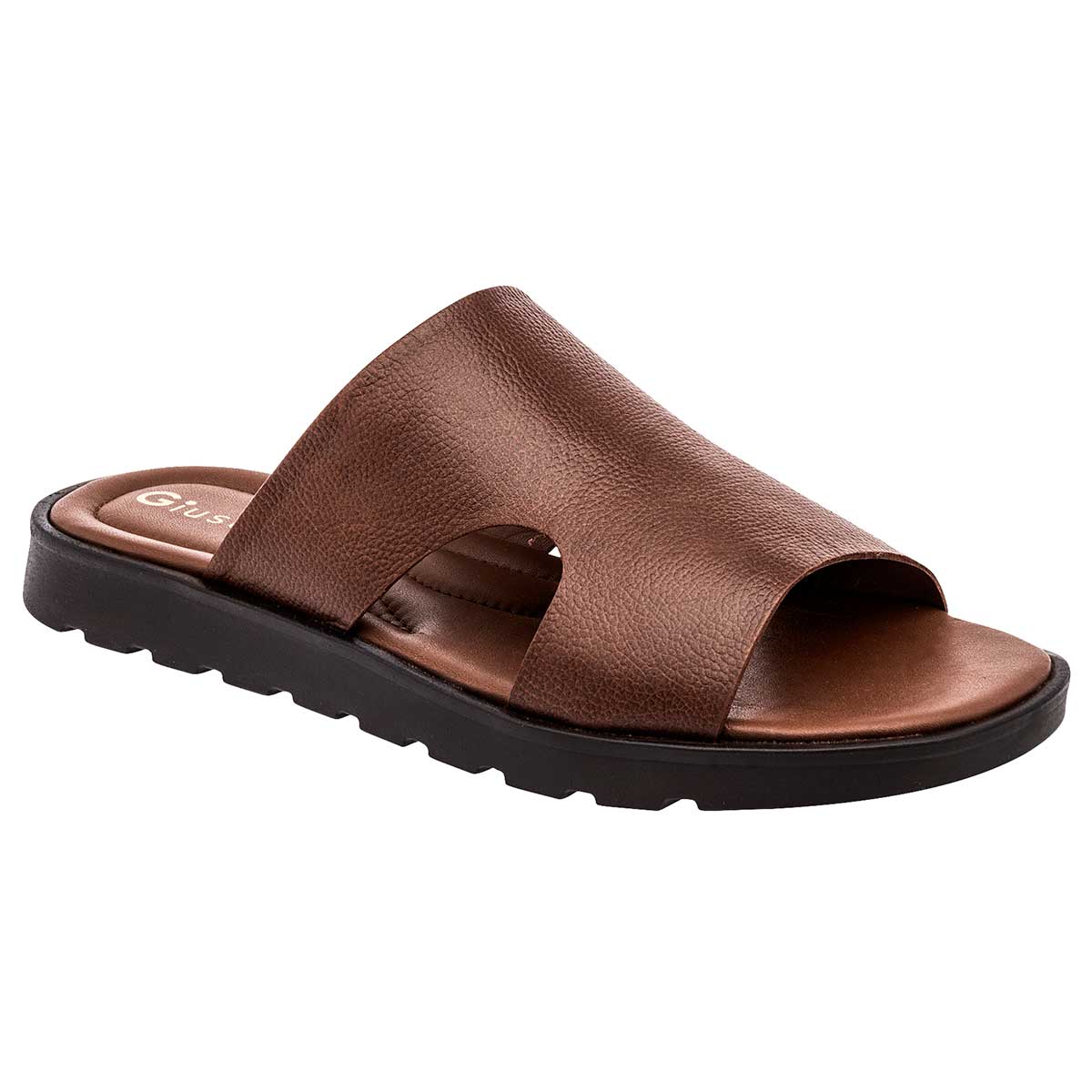 Sandalias Casuales Exterior Piel Color Café Para Hombre De Giusto