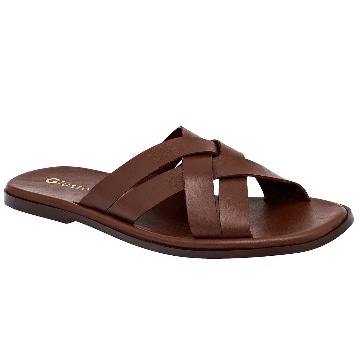 Sandalias Casuales Exterior Piel Color Café Para Hombre De Giusto