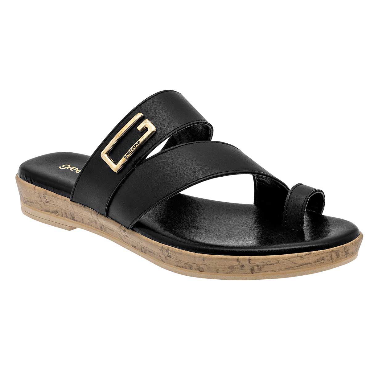 Sandalias de piso Exterior Sintético Color Negro Para Mujer De RBCOLLECTION