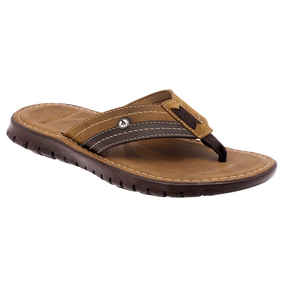 Sandalias Casuales Exterior Piel Color Café Con Negro Para Hombre De Iguana