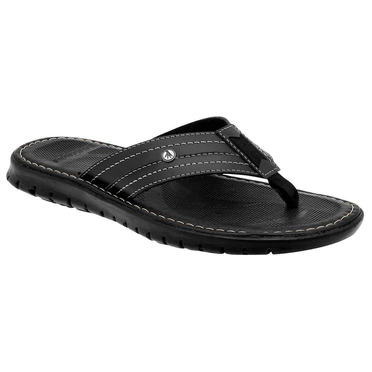 Sandalias Casuales Exterior Piel Color Negro Para Hombre De Iguana