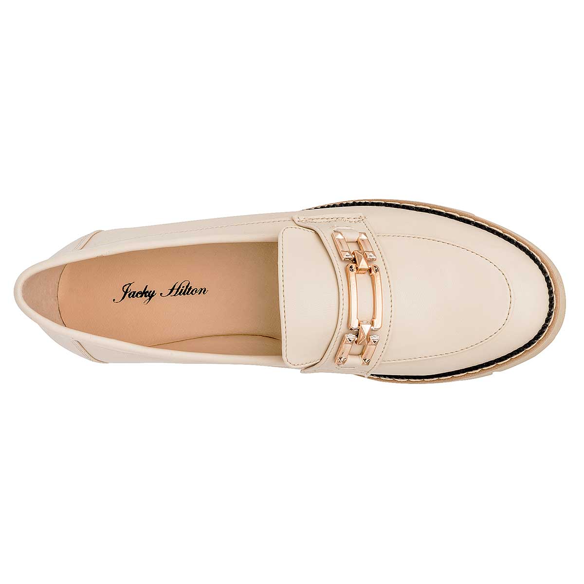 Loafers Exterior Sintético Color Beige  Para Mujer De RBCOLLECTION