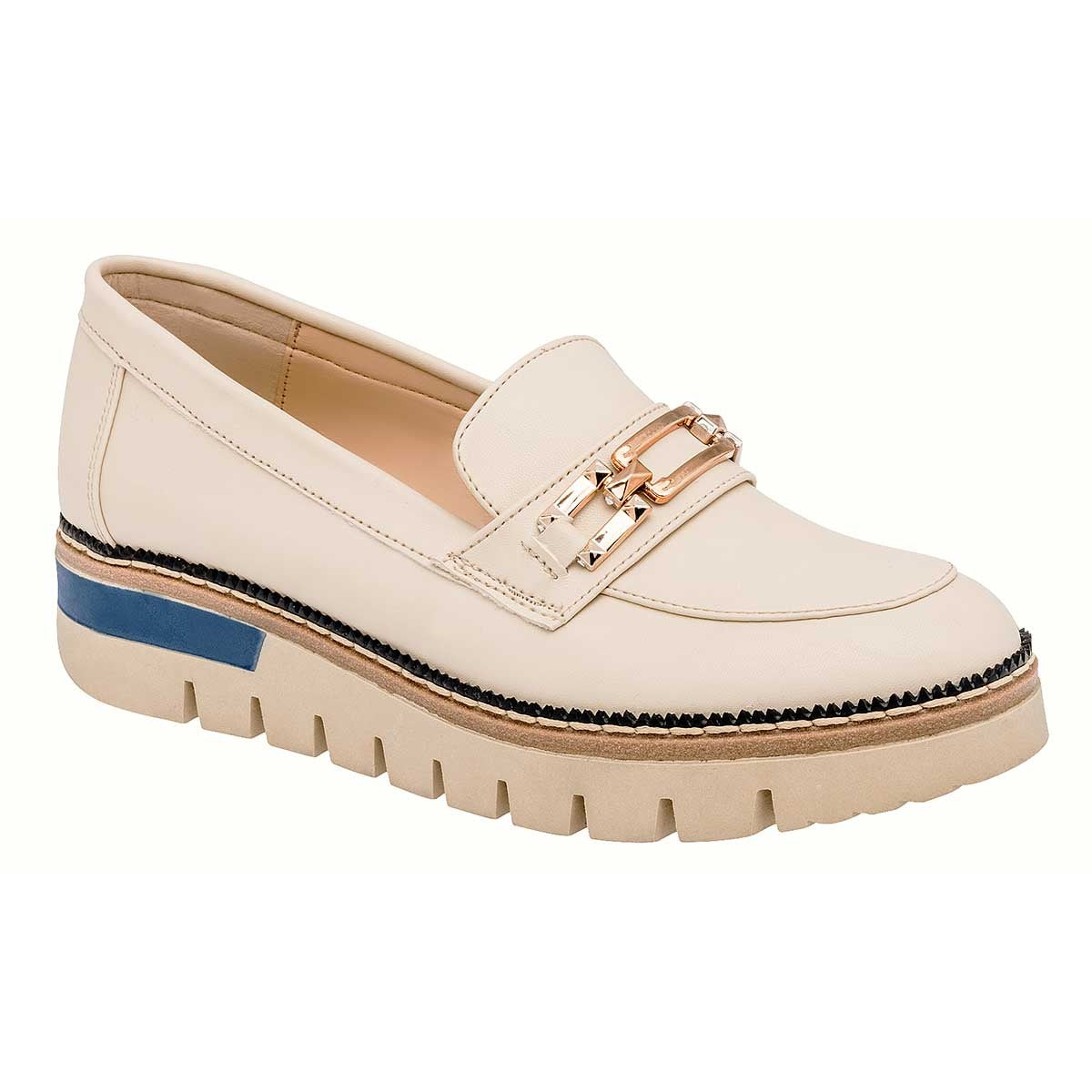 Loafers Exterior Sintético Color Beige  Para Mujer De RBCOLLECTION