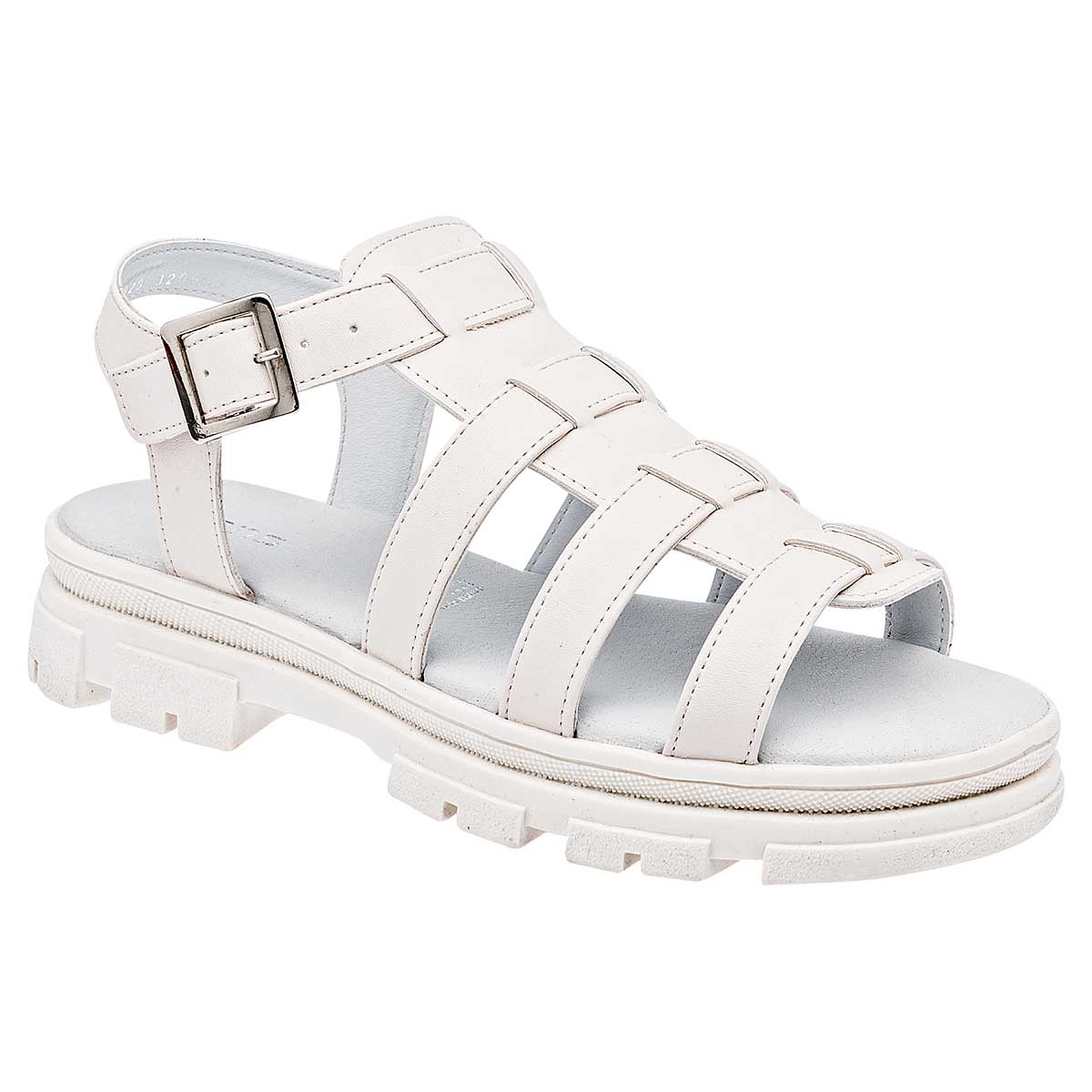 Sandalias de piso Exterior Sintético Color Blanco Para Mujer De Jeans Shoes