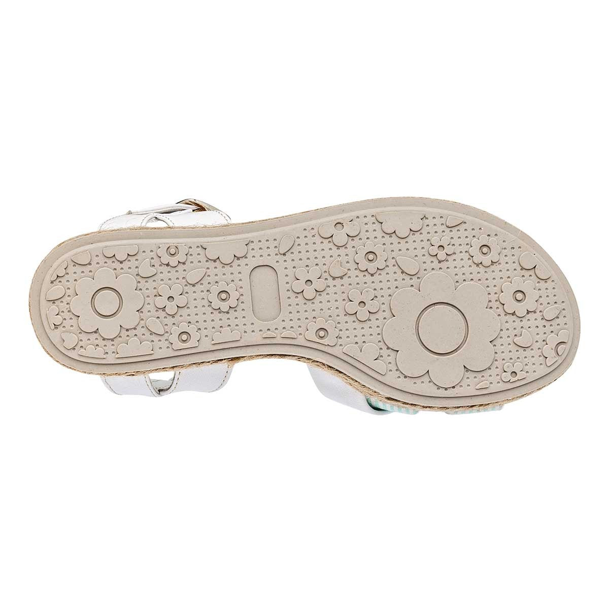 Sandalias Exterior Textil Color Blanco Con Verde Para Niña De RBCOLLECTION