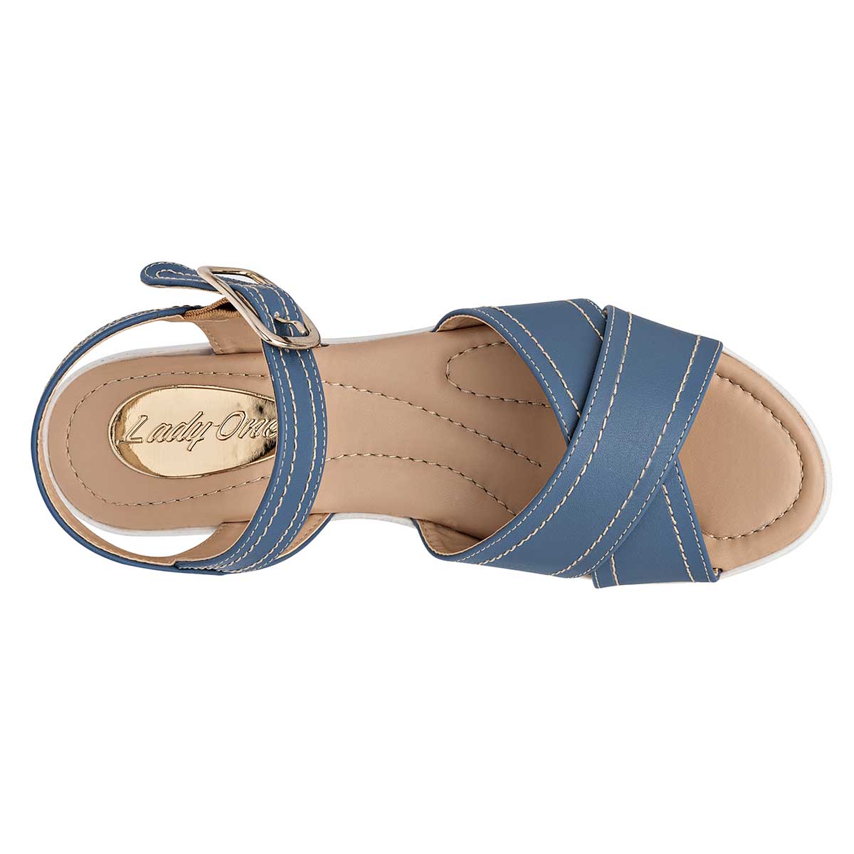 Sandalias con plataforma Exterior Sintético Color Azul Para Mujer De RBCOLLECTION