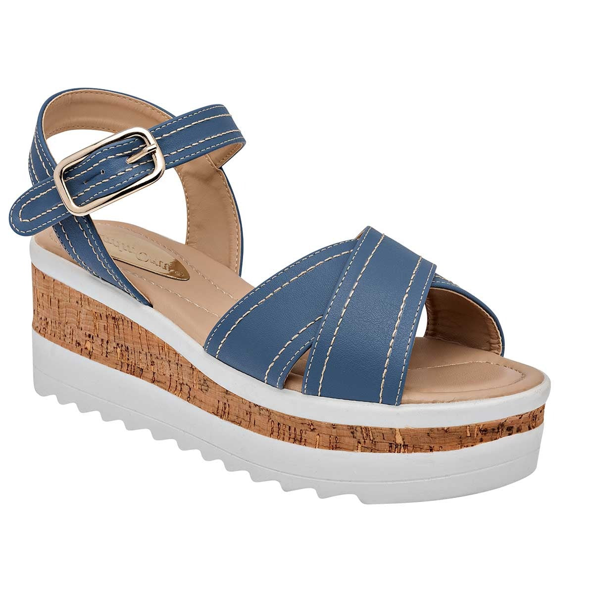 Sandalias con plataforma Exterior Sintético Color Azul Para Mujer De RBCOLLECTION