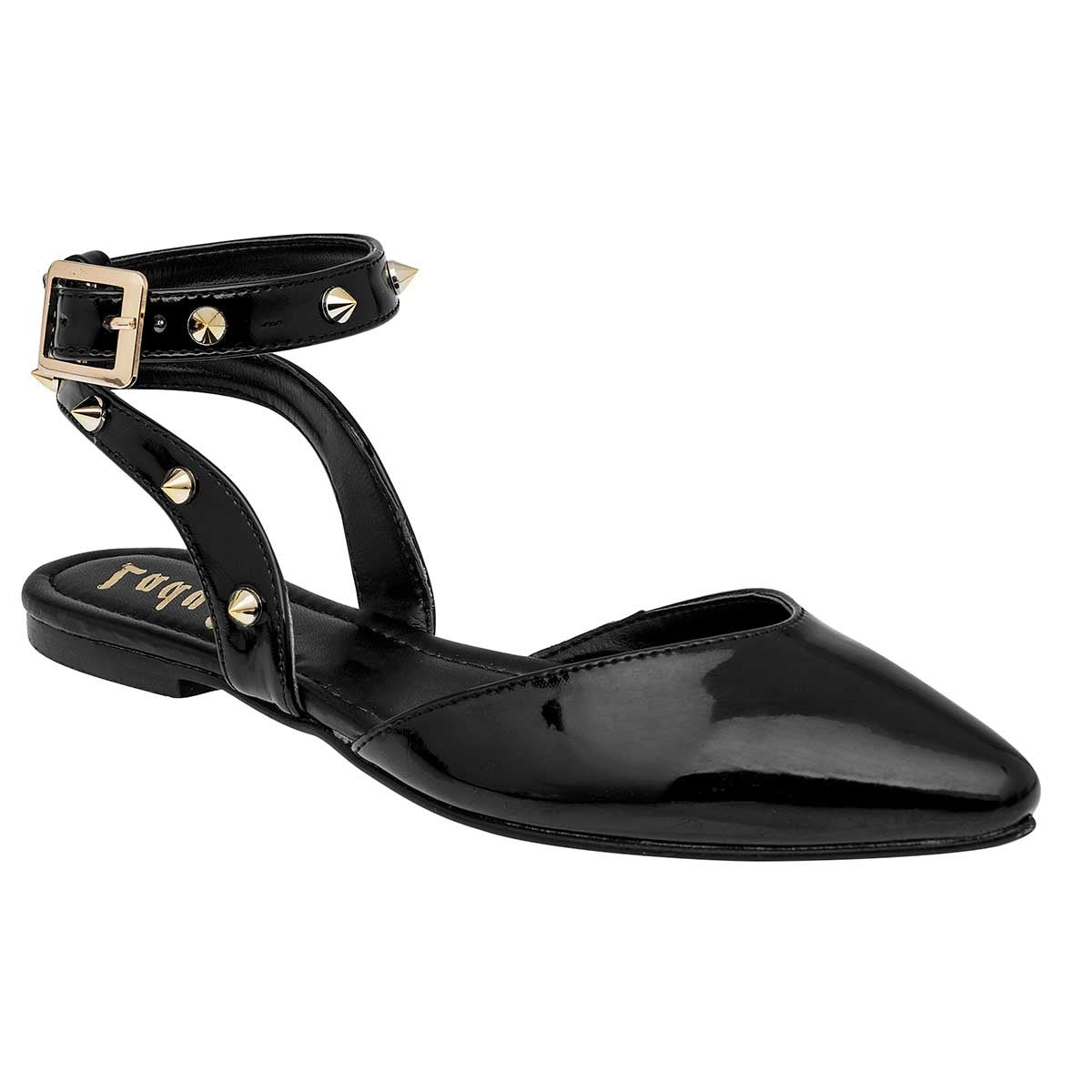 Flats puntales Exterior Piel sintética Color Negro De Charol Para Mujer De RBCOLLECTION