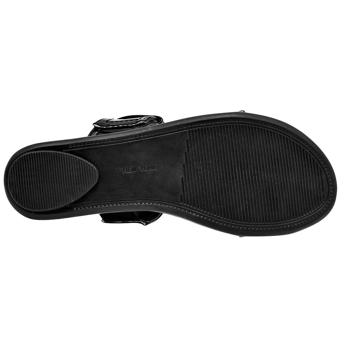 Sandalias de piso Exterior Sintético Color Negro De Charol Para Mujer De RBCOLLECTION