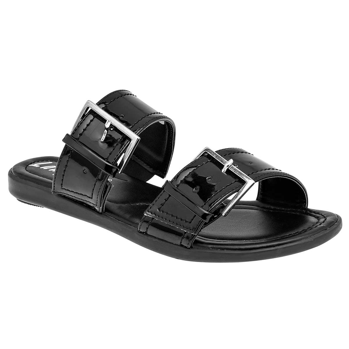 Sandalias de piso Exterior Sintético Color Negro De Charol Para Mujer De RBCOLLECTION