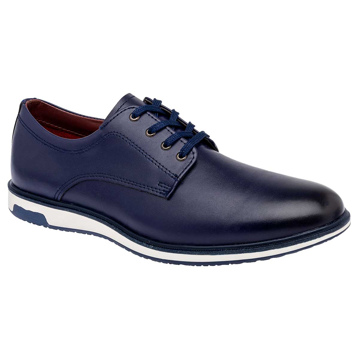 Oxfords Exterior Sintético Color Marino Para Hombre De Lugo Conti