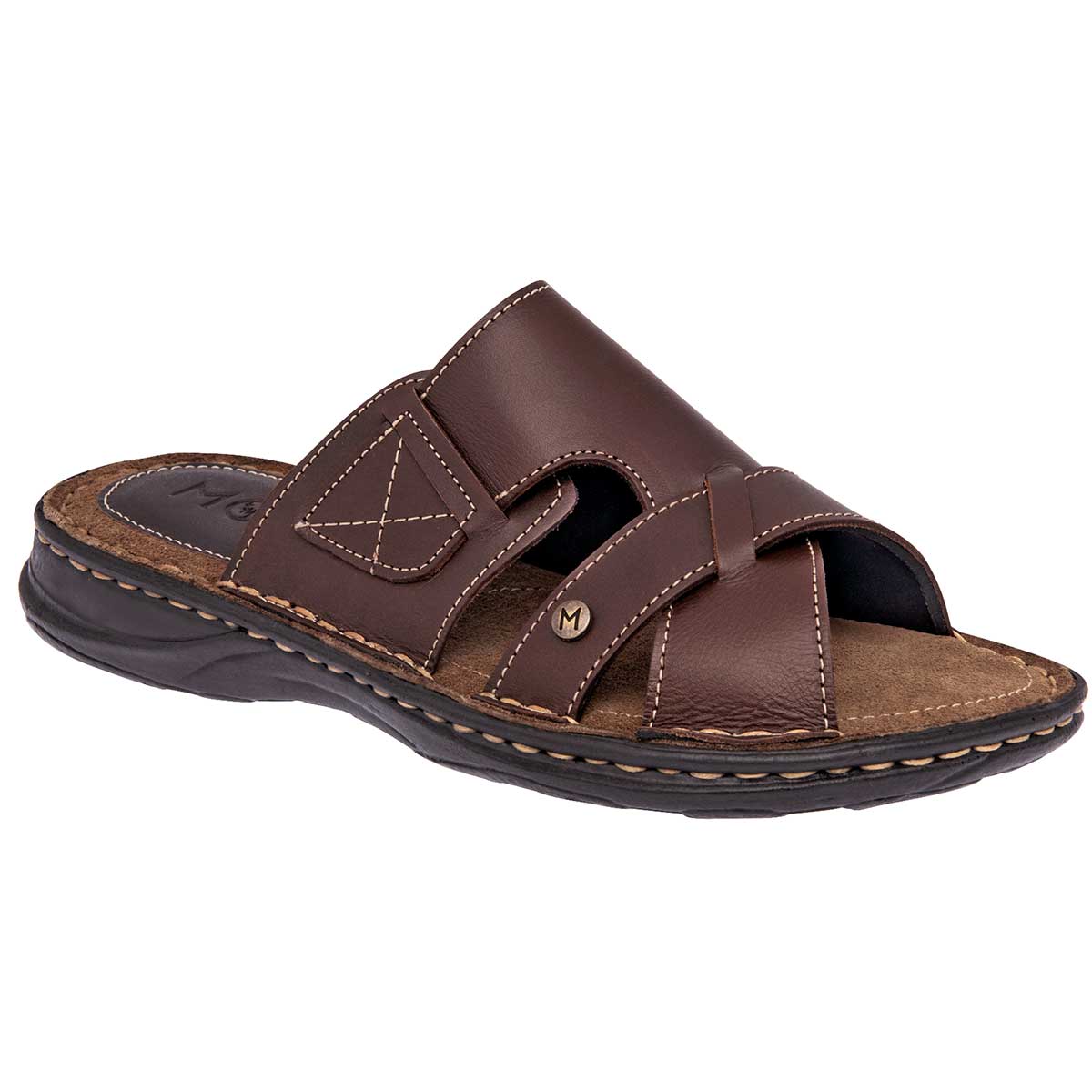 Sandalias Casuales Exterior Piel Color Café Para Hombre De RBCOLLECTION