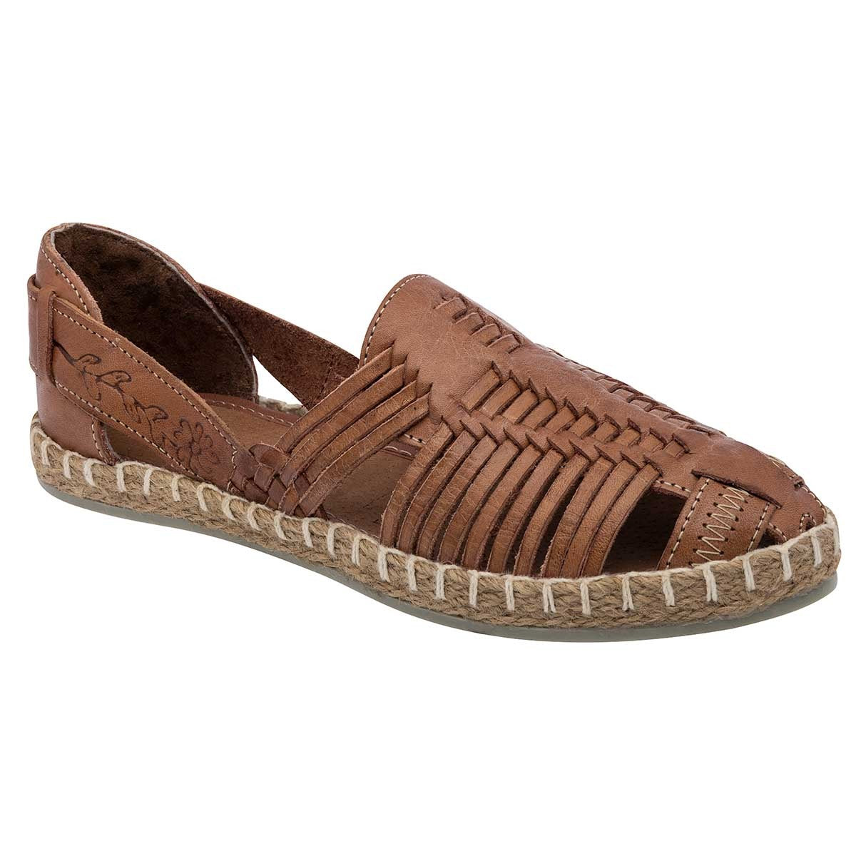 Sandalias de piso Exterior Piel Color Camel Para Mujer De Mora Tierra