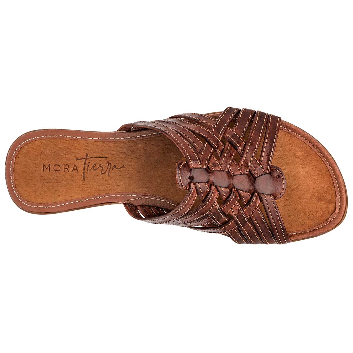 Sandalias de piso Exterior Piel Color Camel Para Mujer De Mora Tierra