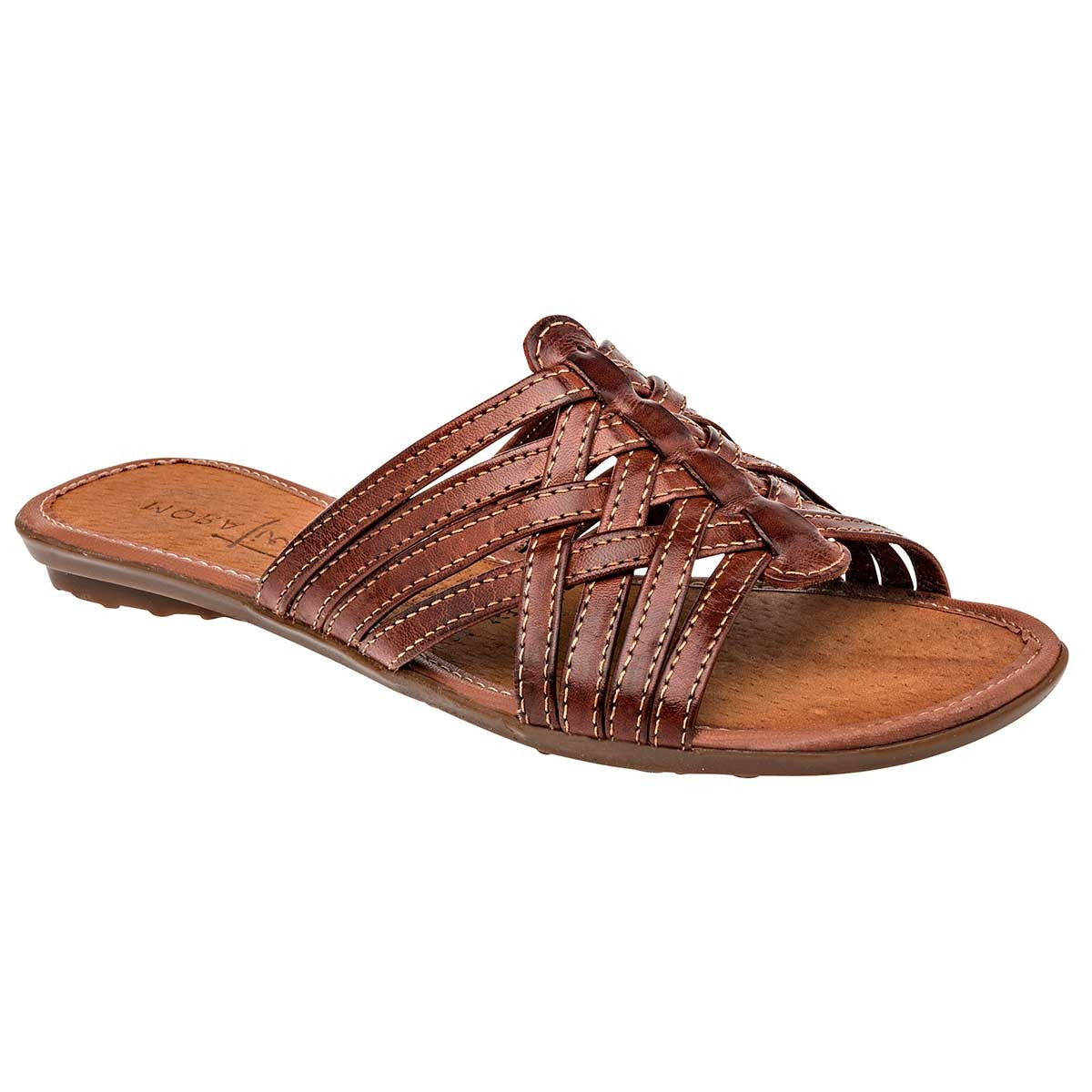 Sandalias de piso Exterior Piel Color Camel Para Mujer De Mora Tierra