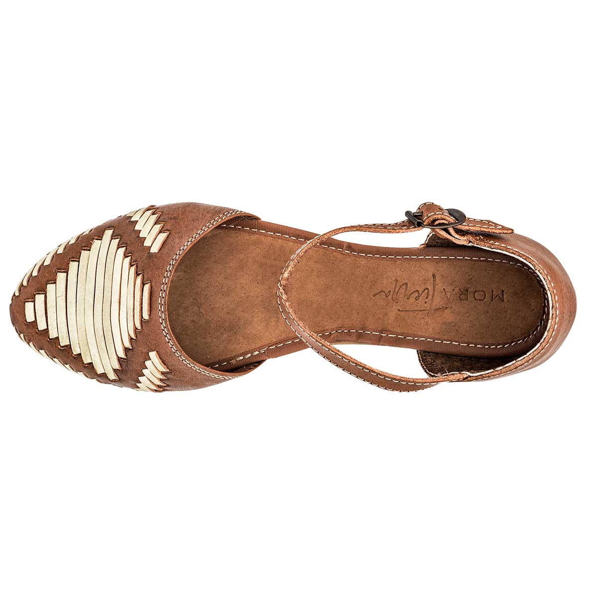 Sandalias de piso Exterior Piel Color Café Para Mujer De Mora Tierra