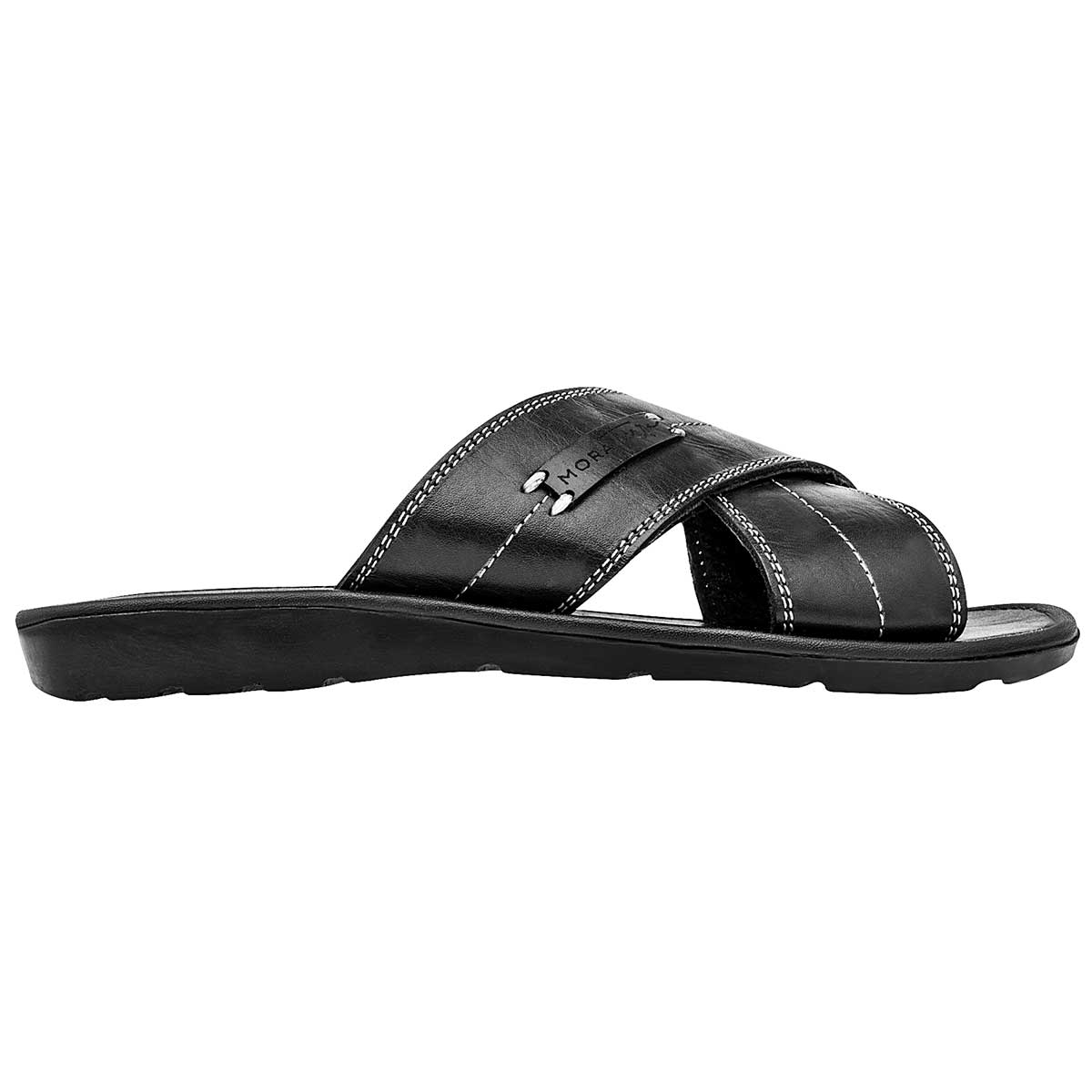 Sandalias Casuales Exterior Piel Color Negro Para Hombre De Mora Tierra