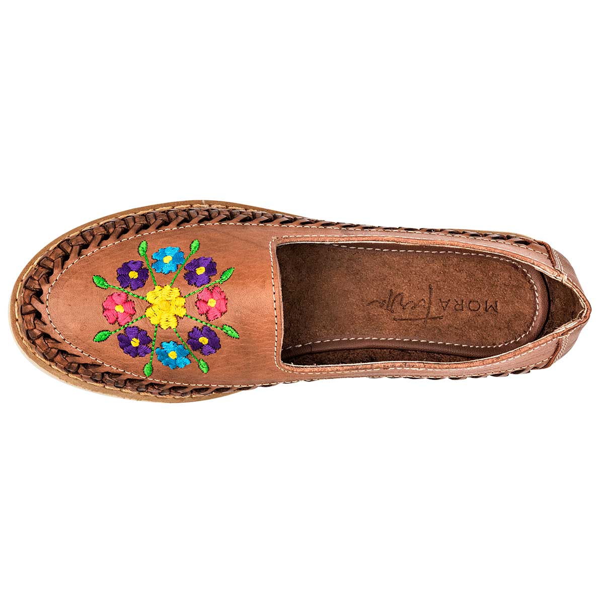 Sandalias de piso Exterior Piel Color Camel Para Mujer De Mora Tierra