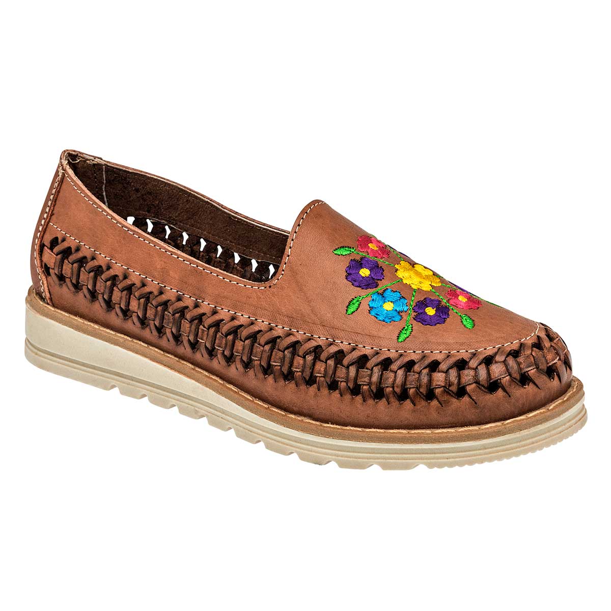 Sandalias de piso Exterior Piel Color Camel Para Mujer De Mora Tierra