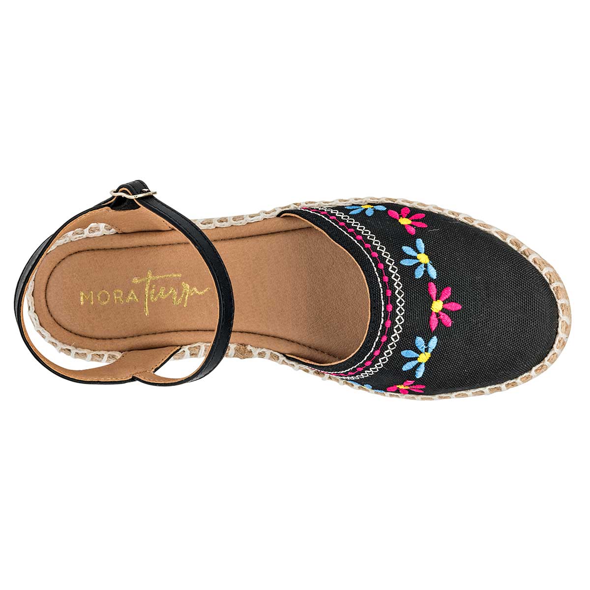 Sandalias de piso Exterior Textil Color Negro Para Mujer De Mora Tierra