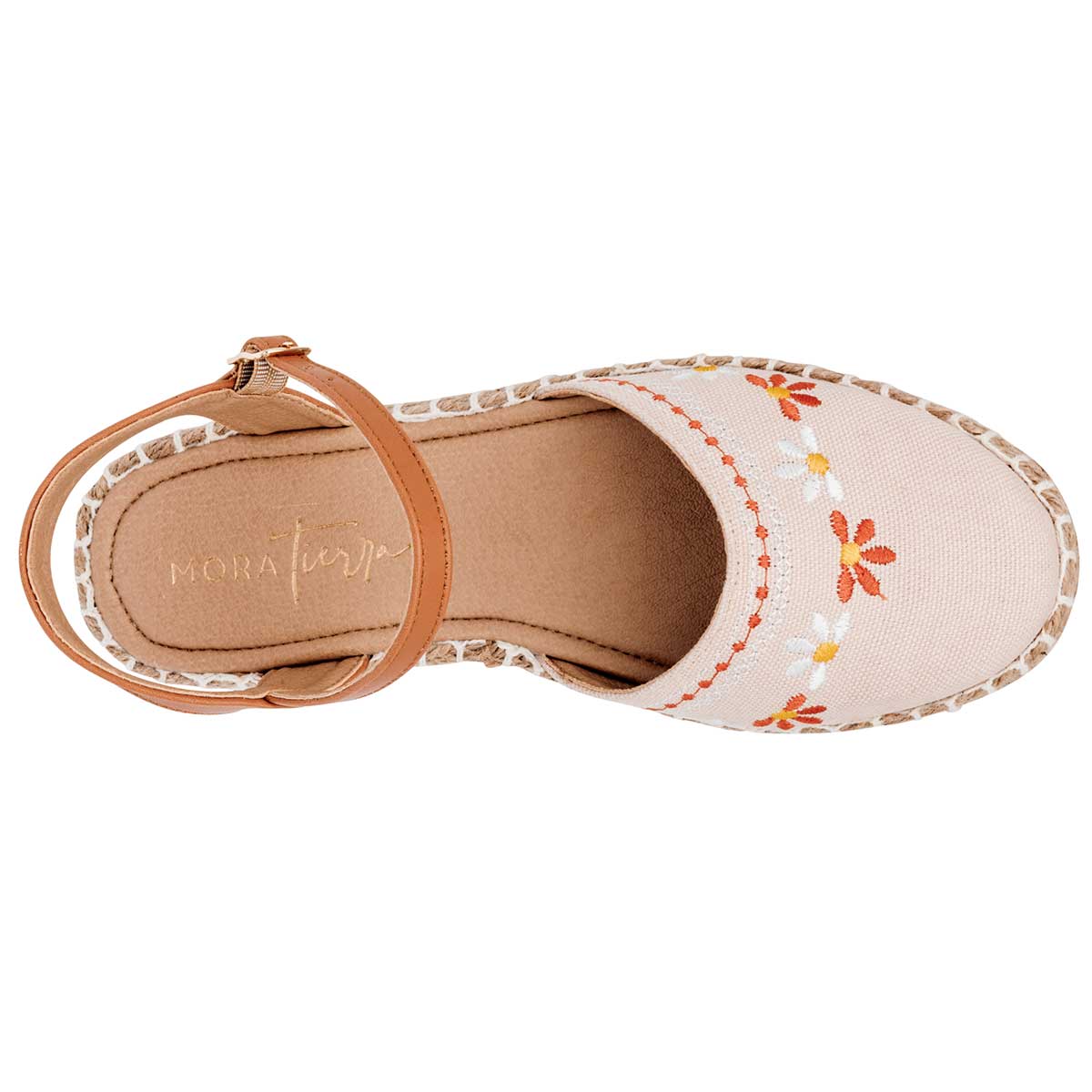 Sandalias de piso Exterior Textil Color Beige Para Mujer De Mora Tierra