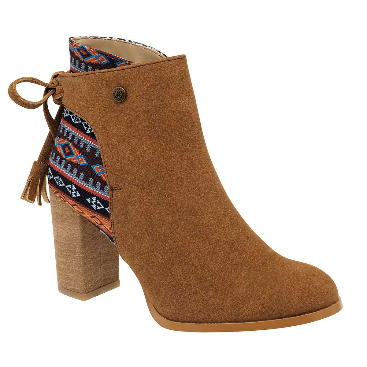 Botín con tacón Exterior Textil Color Camel Para Mujer De Mora Tierra