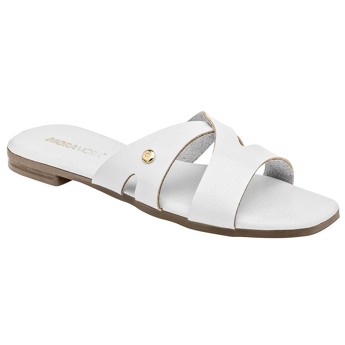 Sandalias de piso Exterior Sintético Color Blanco Para Mujer De Moramora