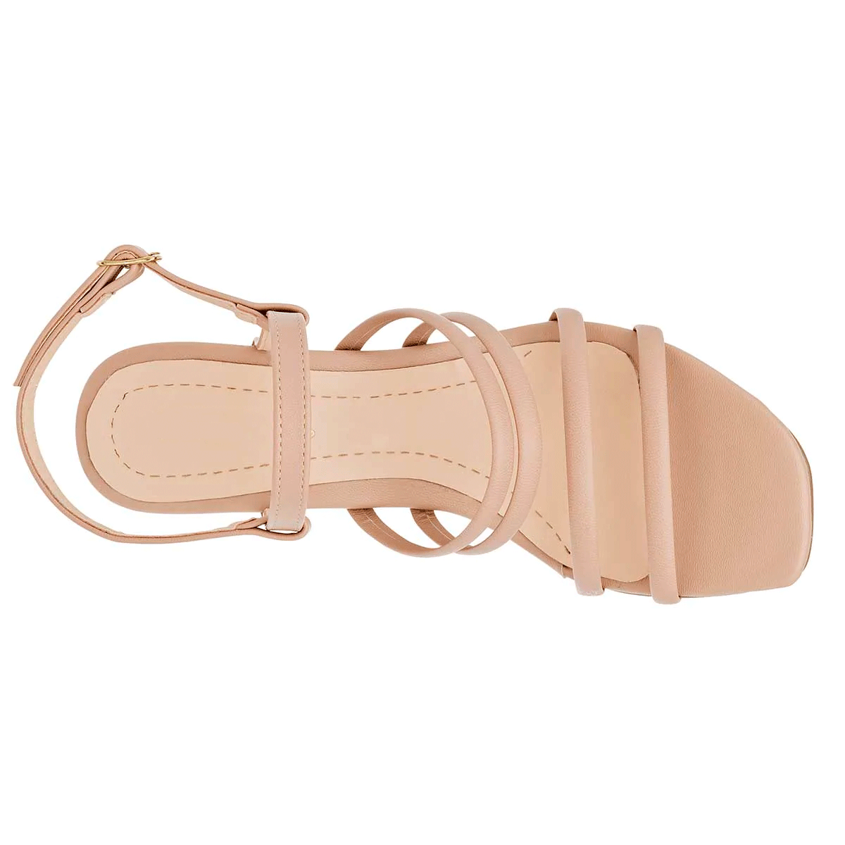 Sandalia con Tacón Exterior Sintético Color Beige Para Mujer De RBCOLLECTION