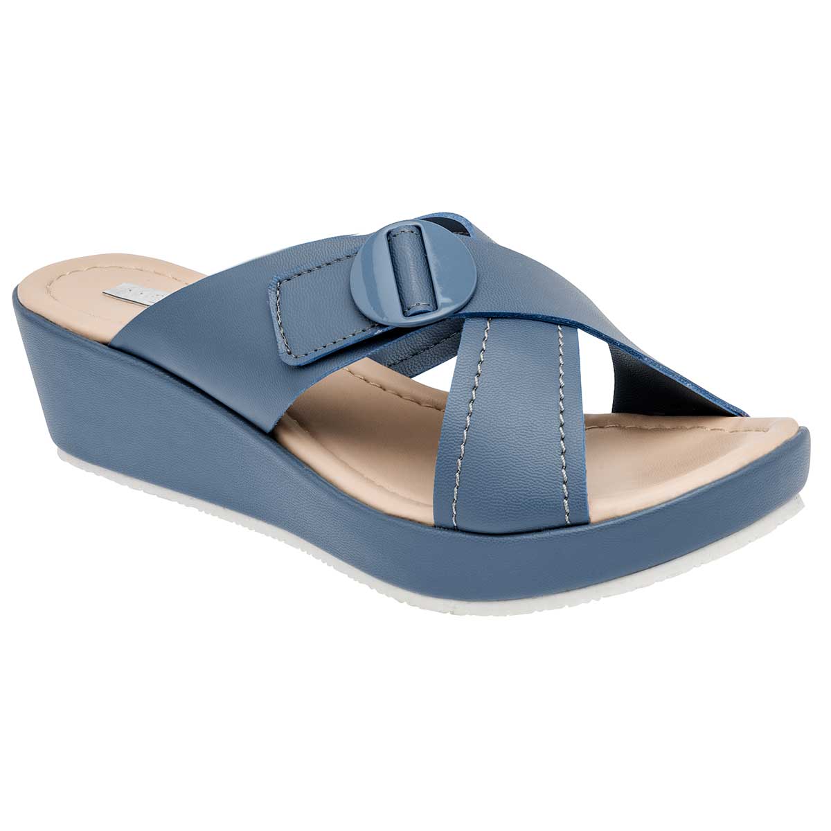 Sandalias con plataforma Exterior Sintético Color Azul Para Mujer De Moramora