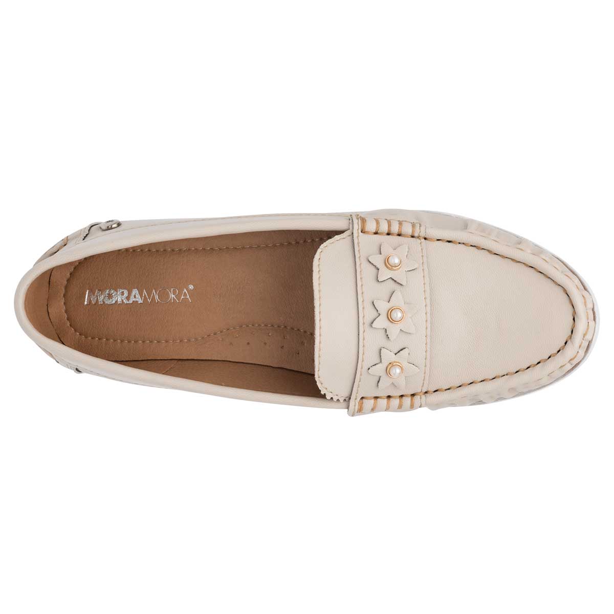 Loafers Exterior Sintético Color Blanco Para Mujer De Moramora