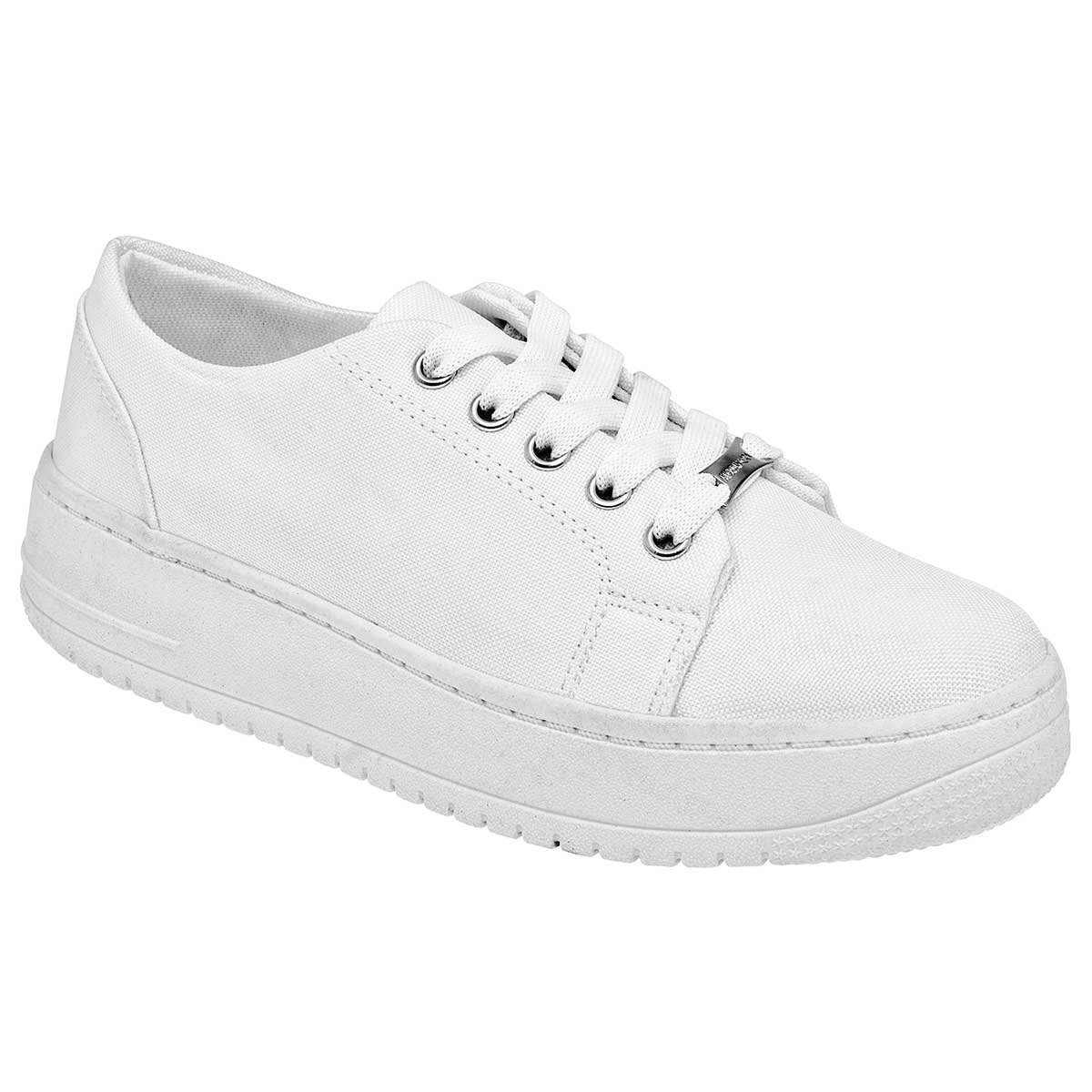 Tenis con cordones Exterior Textil Color Blanco Para Mujer De Moramora