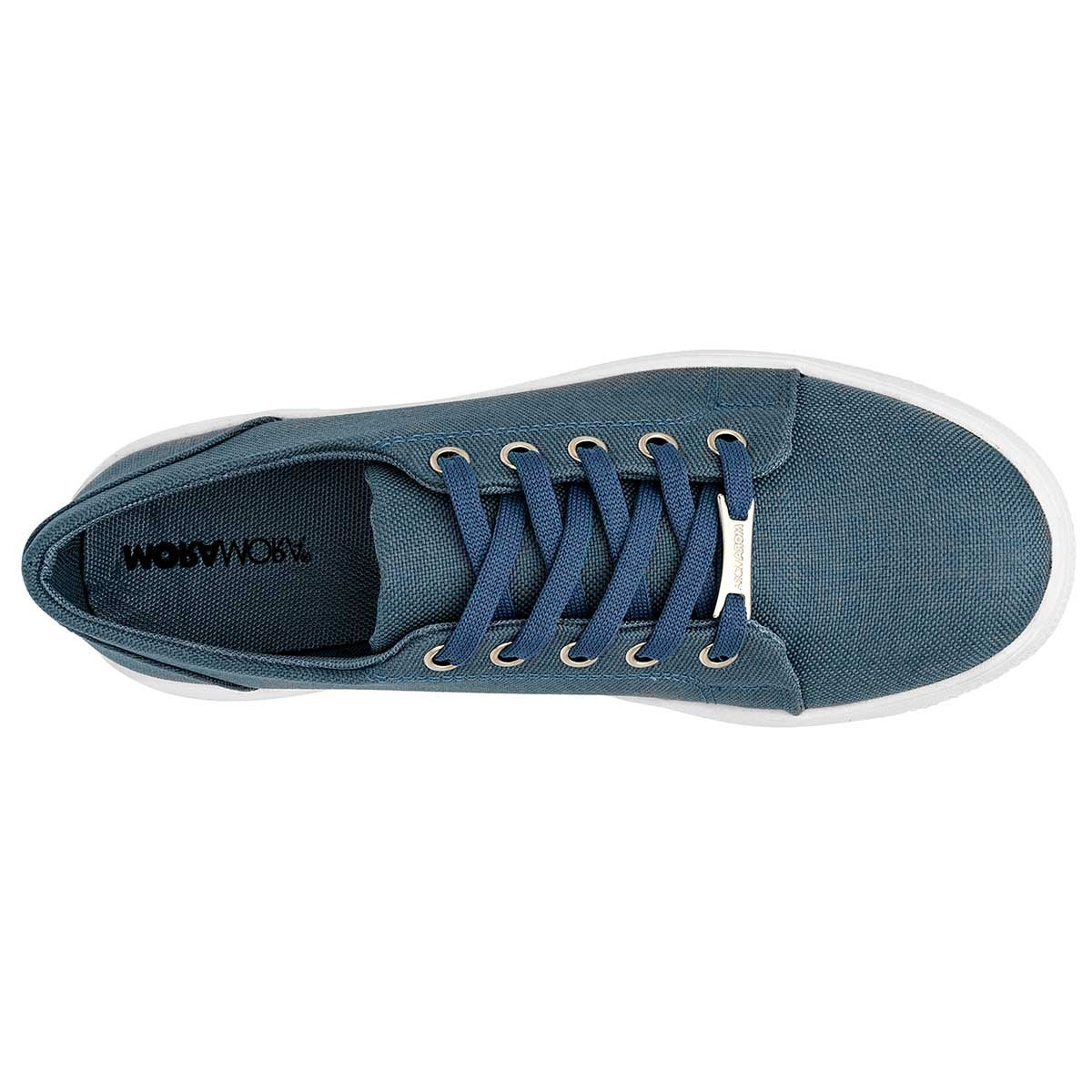 Tenis con cordones Exterior Textil Color Marino Para Mujer De Moramora