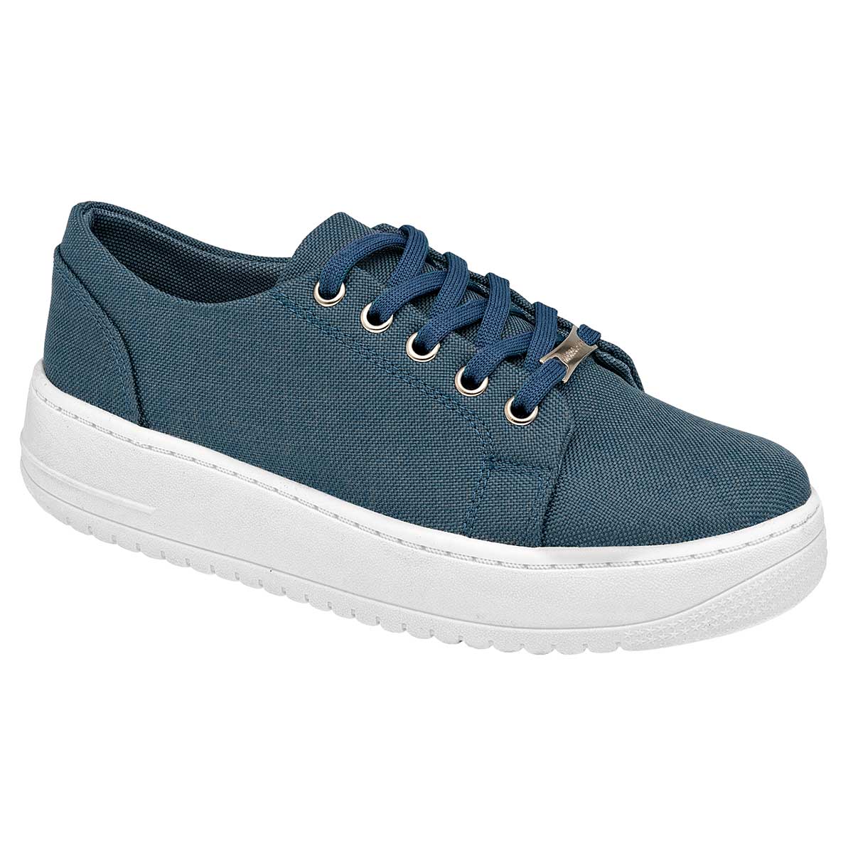 Tenis con cordones Exterior Textil Color Marino Para Mujer De Moramora