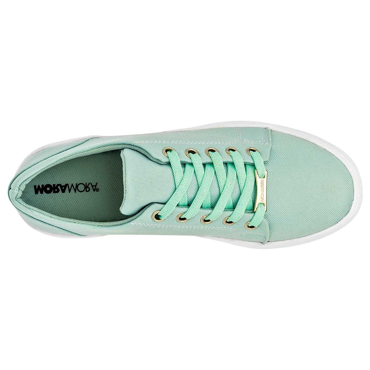 Tenis con cordones Exterior Textil Color Verde Para Mujer De Moramora