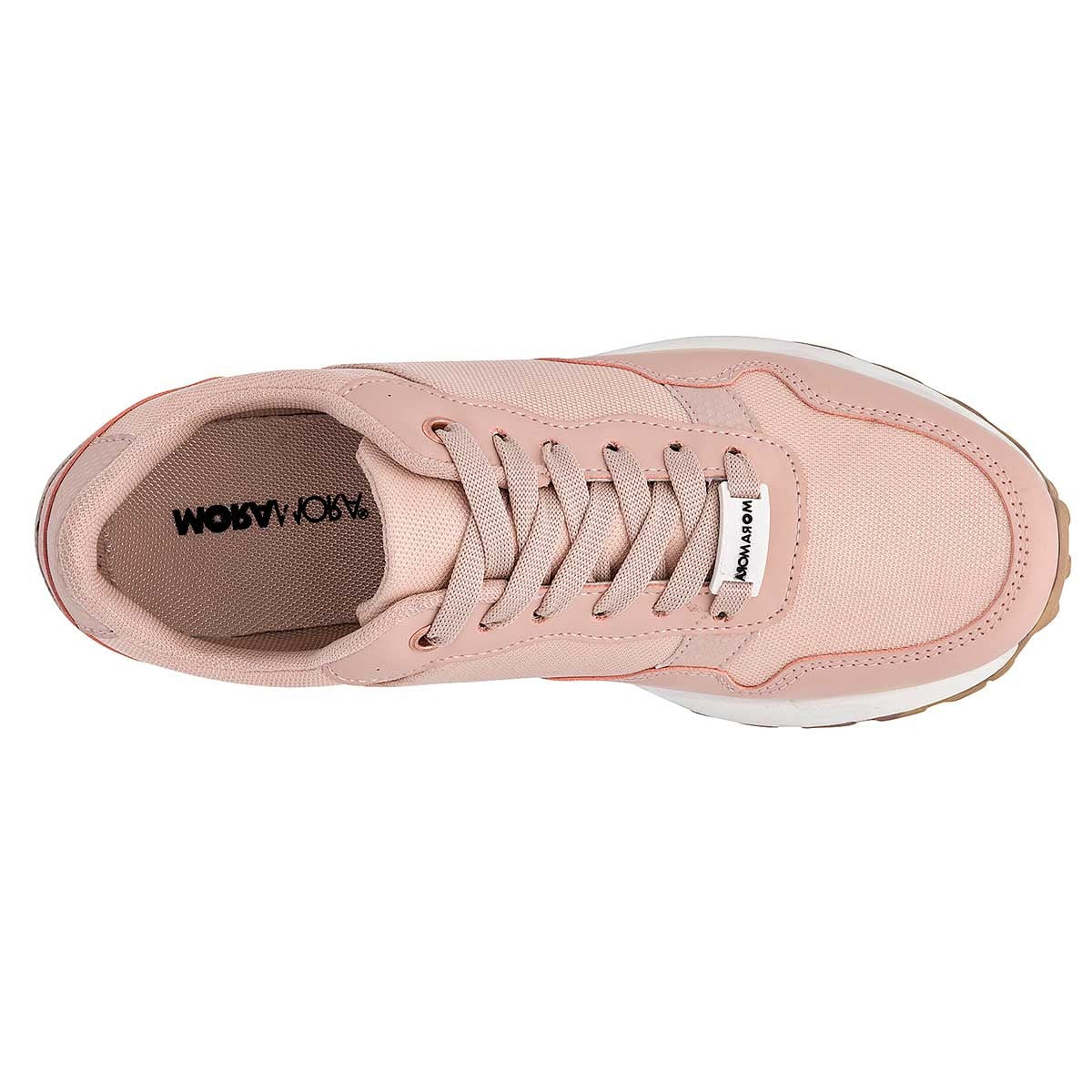 Tenis tipo deportivo Exterior Textil Color Rosa Para Mujer De Moramora