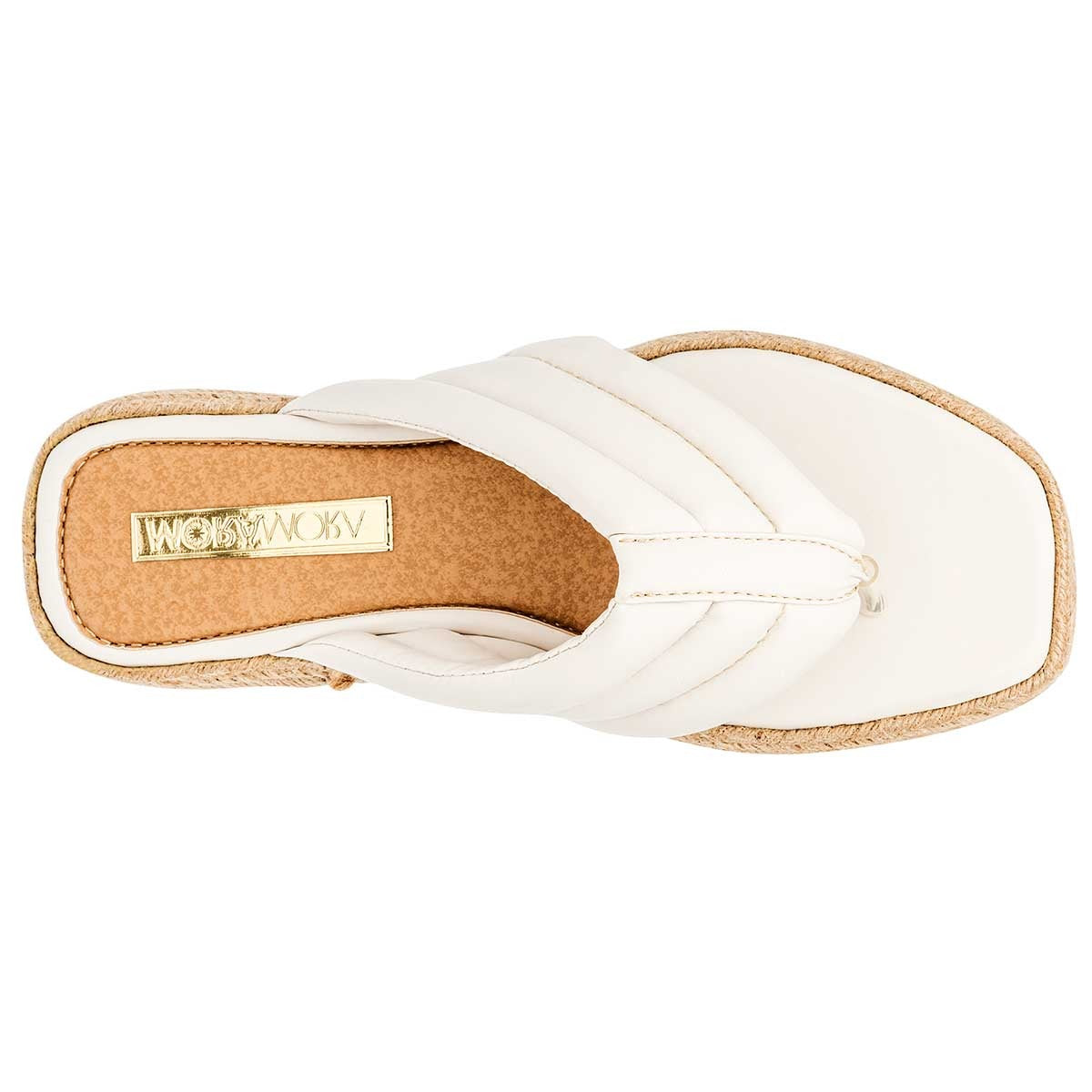 Sandalias de piso Exterior Sintético Color Blanco Para Mujer De Moramora