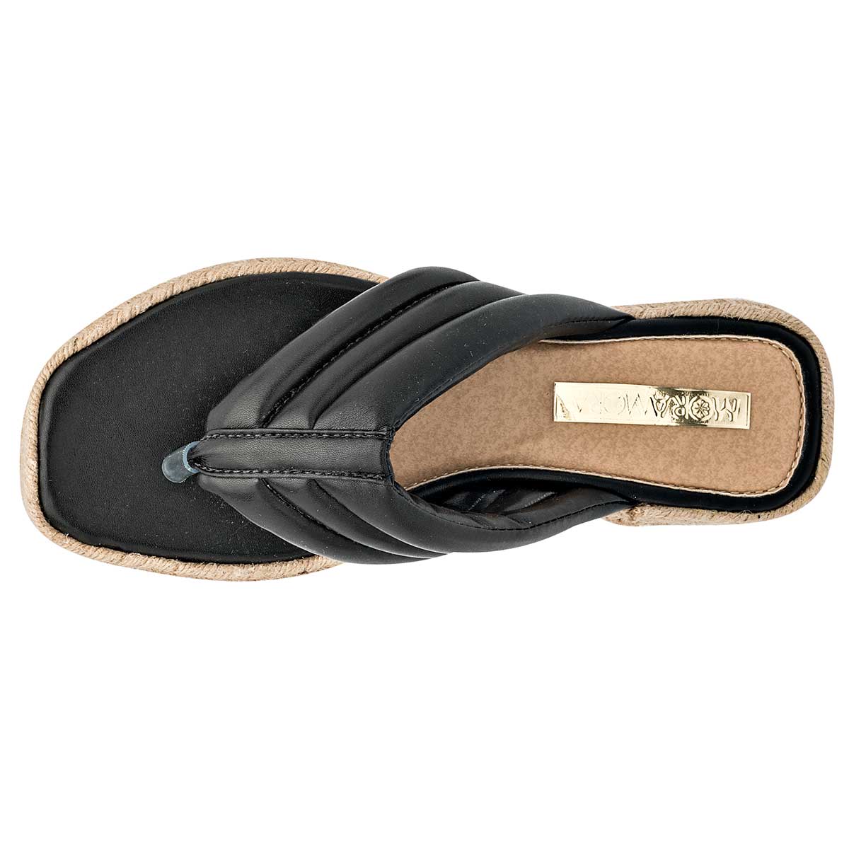 Sandalias de piso Exterior Sintético Color Negro Para Mujer De Moramora