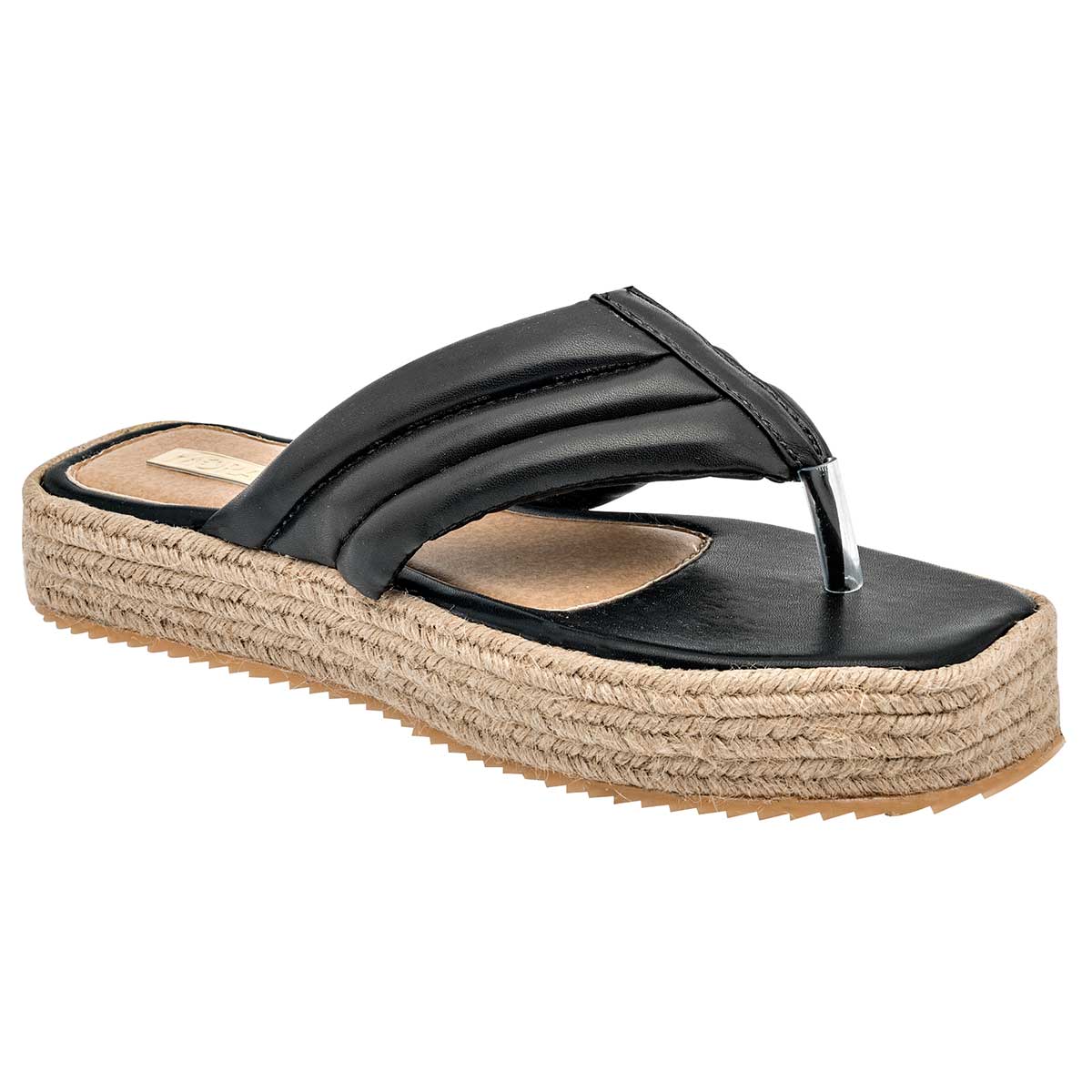 Sandalias de piso Exterior Sintético Color Negro Para Mujer De Moramora