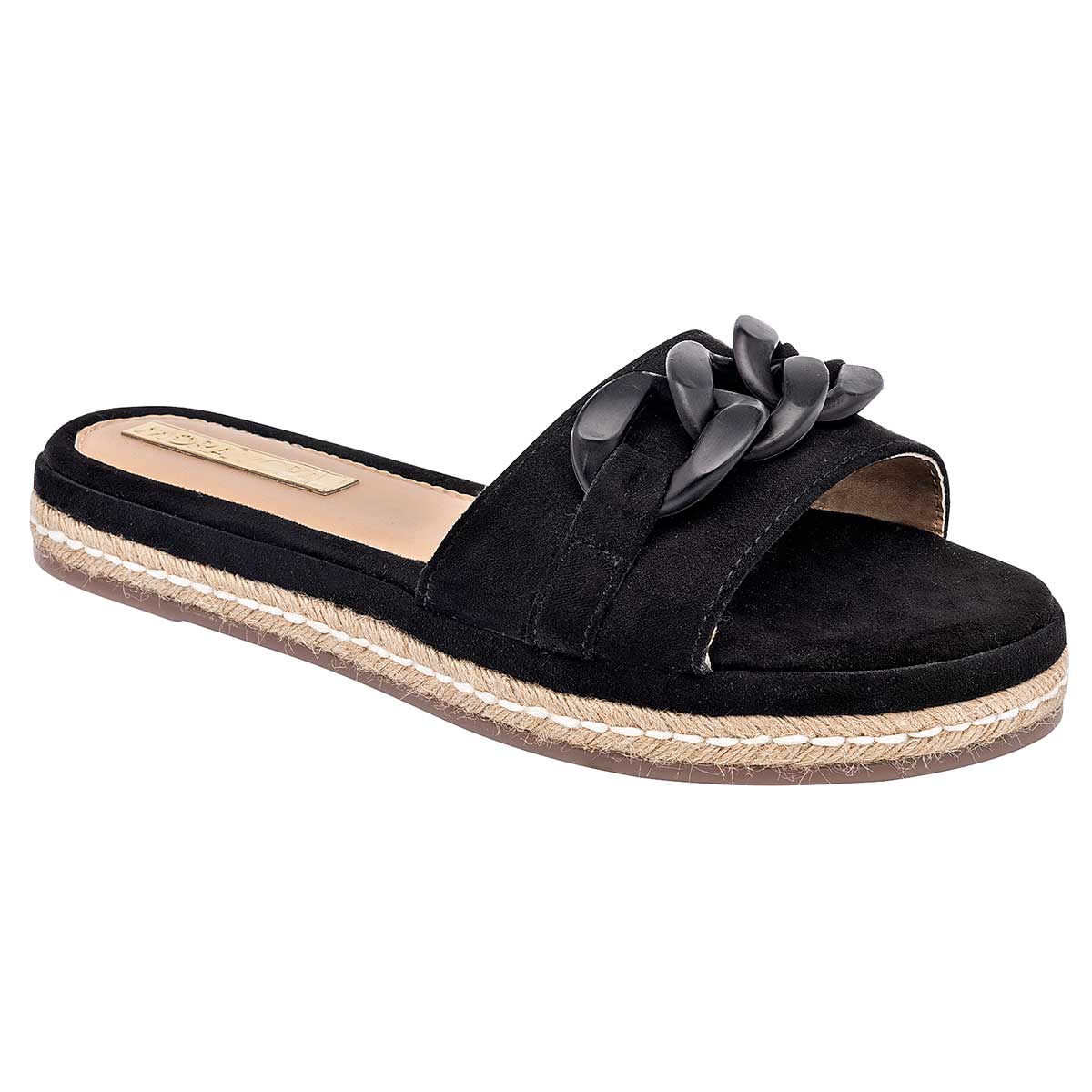 Sandalias de piso Exterior Textil Color Negro Para Mujer De Moramora