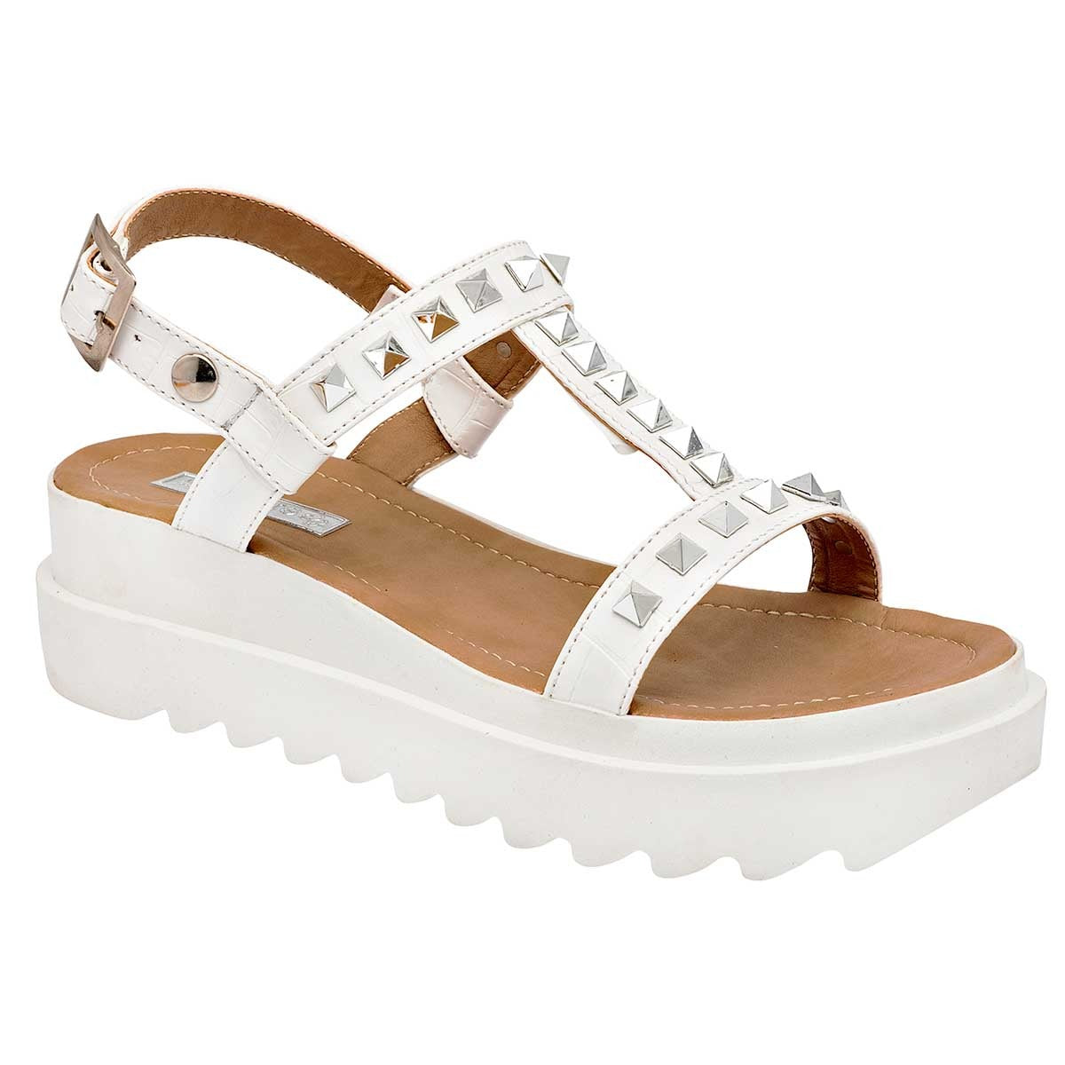 Sandalias de piso Exterior Sintético Color Blanco Para Mujer De Mutante