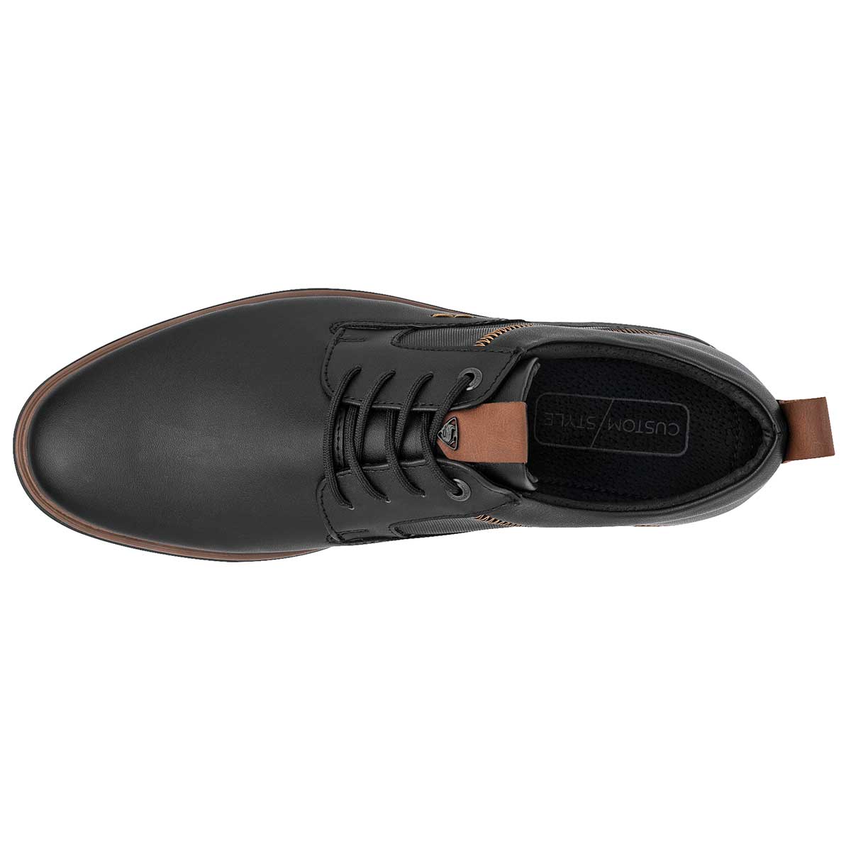 Oxfords Exterior Sintético Color Negro Para Hombre De Negro Total