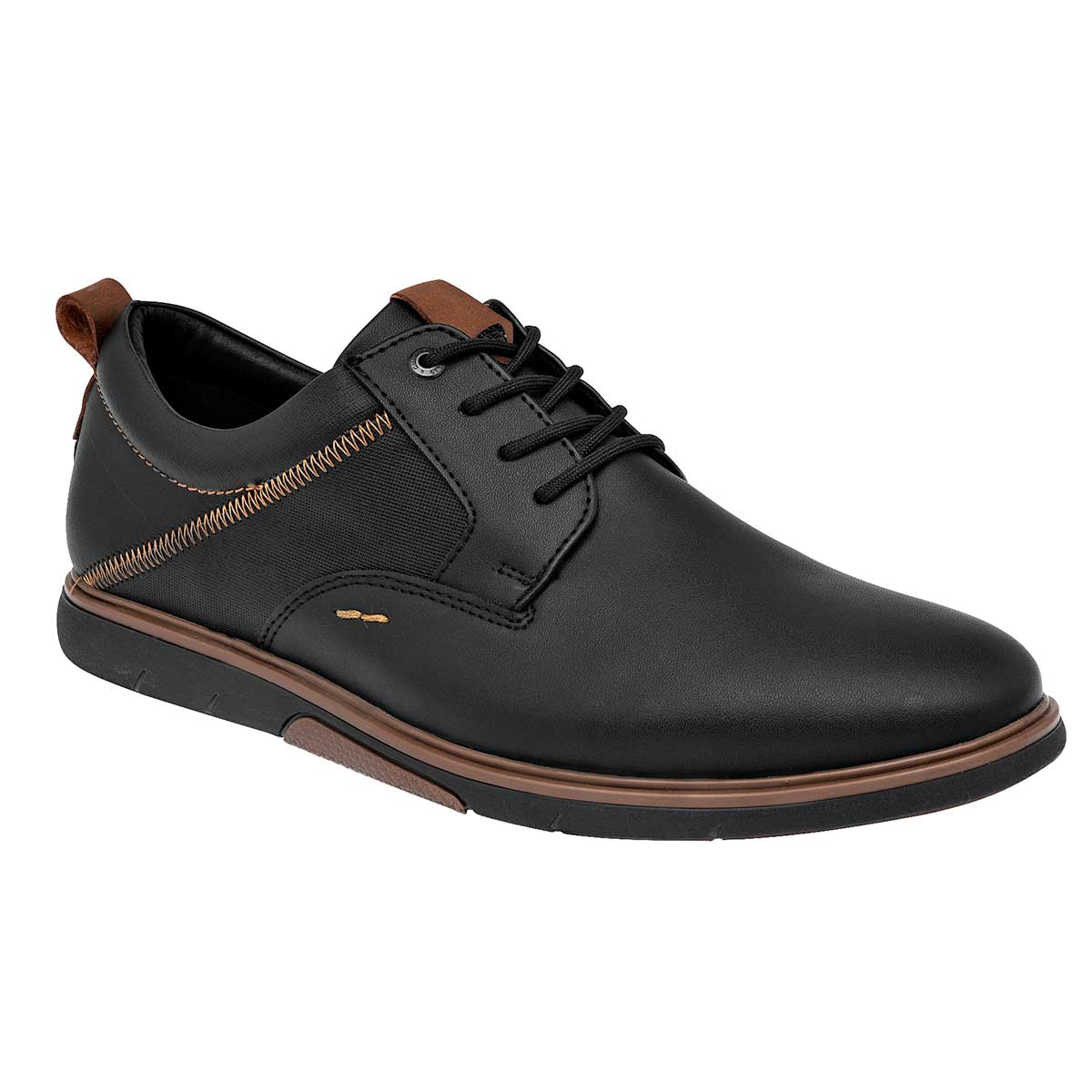 Oxfords Exterior Sintético Color Negro Para Hombre De Negro Total