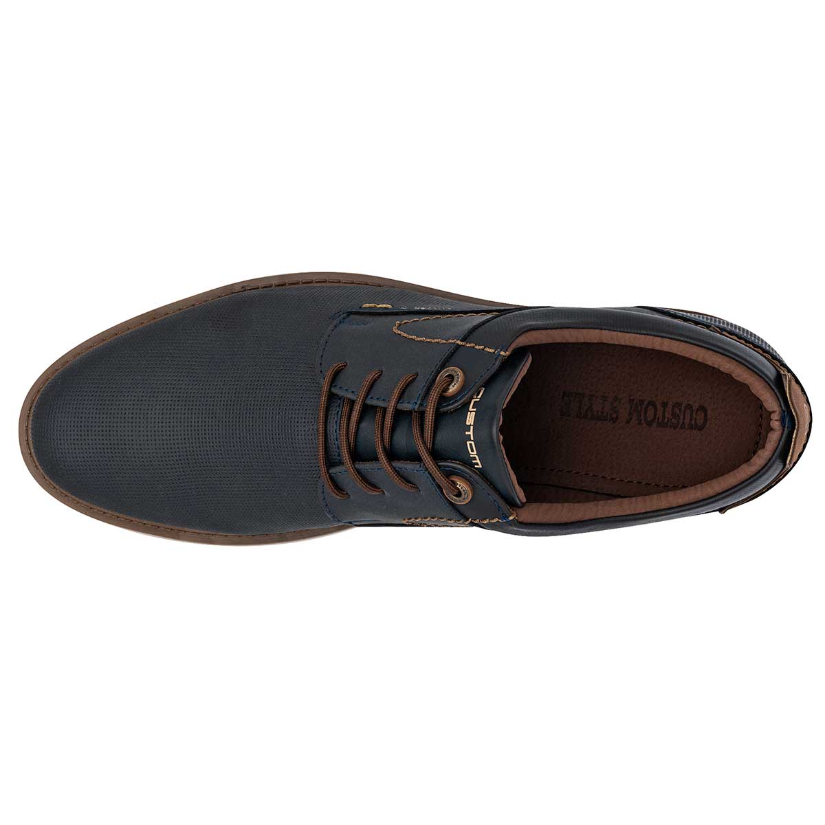 Oxfords Exterior Sintético Color Marino Para Hombre De Negro Total