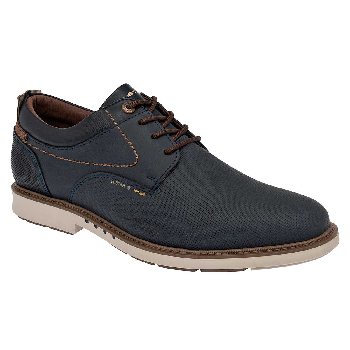 Oxfords Exterior Sintético Color Marino Para Hombre De Negro Total