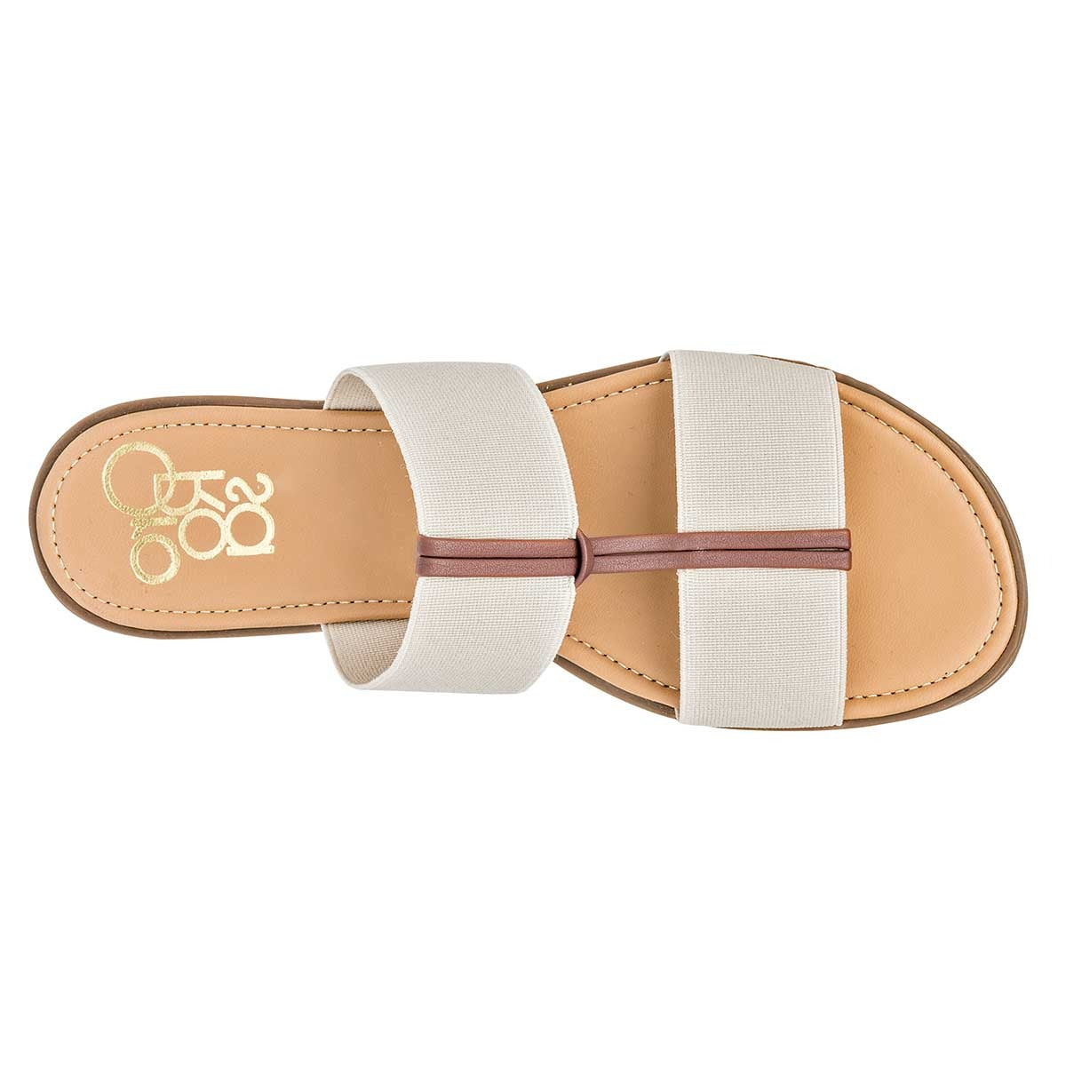 Sandalias de piso Exterior Textil Color Beige  Para Mujer De Oro Rosa