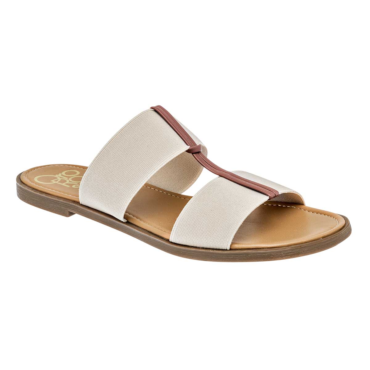 Sandalias de piso Exterior Textil Color Beige  Para Mujer De Oro Rosa