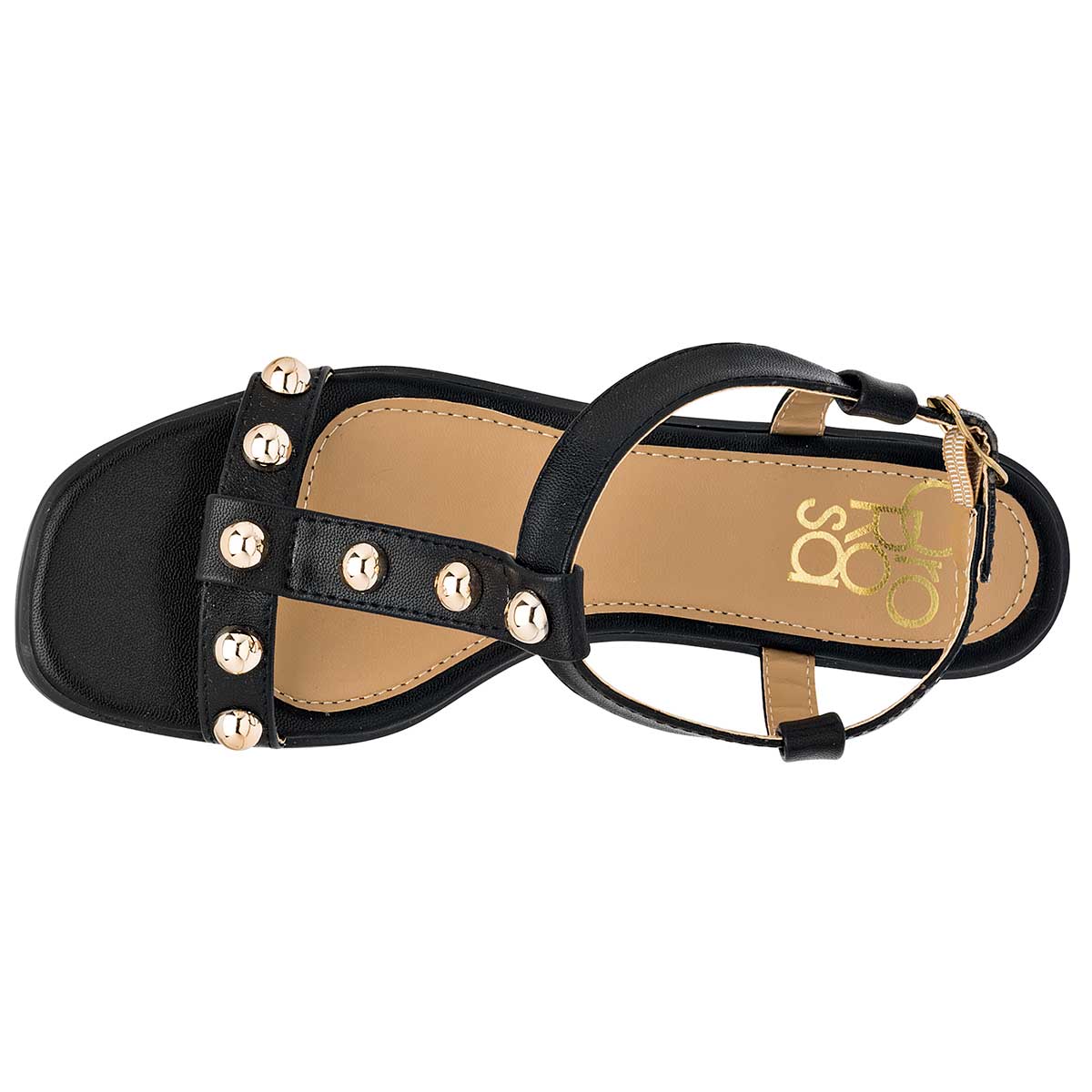 Sandalias de piso Exterior Sintético Color Negro Para Mujer De Oro Rosa